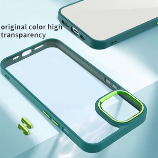 Ốp Điện Thoại Armor Cứng Viền Kim Loại Chống Sốc Màu Kẹo Trong Suốt Sang Trọng Cho iPhone 13 12 11 Pro Max X XR XS 7 8 Plus SE2