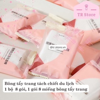 Gói bông tẩy trang cotton 8 miếng mini Malian bỏ túi du lịch tiện lợi