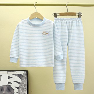 0-18Y Teen Bộ Đồ Ngủ Trẻ Em Hai Mảnh Cotton Nhiều Màu Sọc Giữ Ấm Đồ Ngủ Mùa Thu