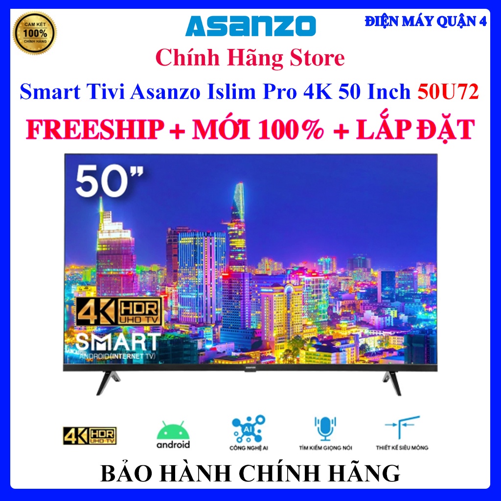 [Asanzo 50U72] Smart Tivi Asanzo Islim Pro 4K 50 Inch 50U72 | Shopee ...
