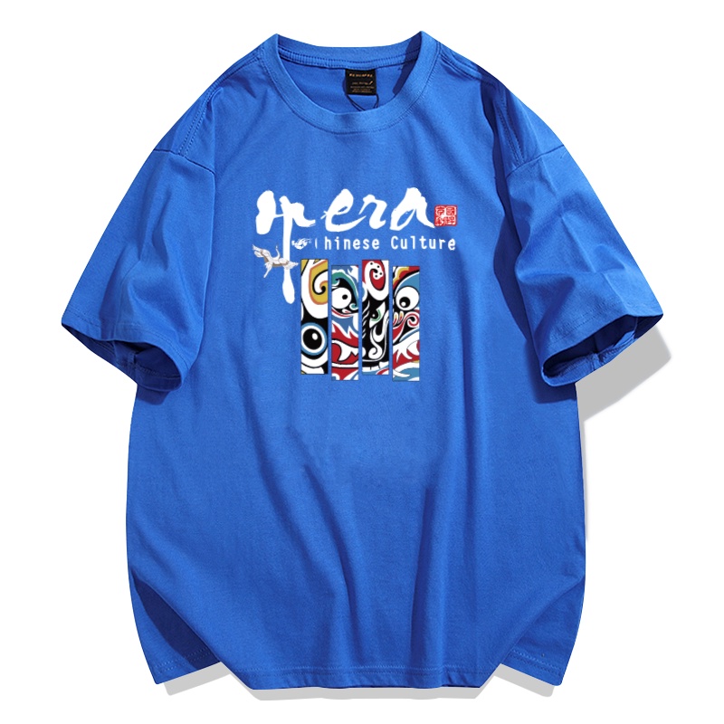 Áo Thun Nam Tay Lỡ HappyFamily Form Rộng Opera Chinese Culture Trẻ Trung Cotton 100 Cao Cấp