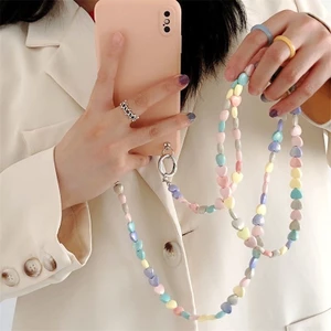 Ins Dây Đeo Chéo Handmade Chuỗi Hạt Dài Hình Trái Tim Tình Yêu Dành Cho Nữ