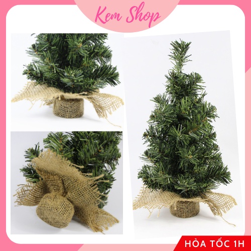 Cây thông Noel mini để bàn trang trí giáng sinh 30cm/40cm/50cm (cây chưa kèm phụ kiện) - Kem Shop K296