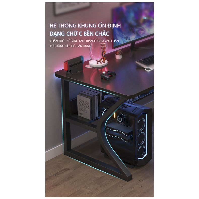 Ảnh Bàn gaming cao cấp khung thép chống ghỉ kích thước lớn sơn phủ tĩnh điện phong cách hiện đại thương hiệu IGA -GM67 2