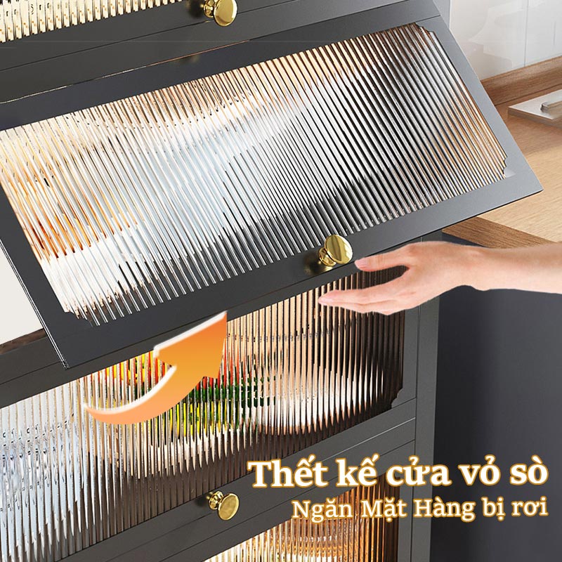 Lifinity Kệ Để Đồ-Tủ Nhà Bếp Đa Năng,Thép Carbon Màu Đen,Kệ Có Nắp Có Bánh Xe, Chống Bụi