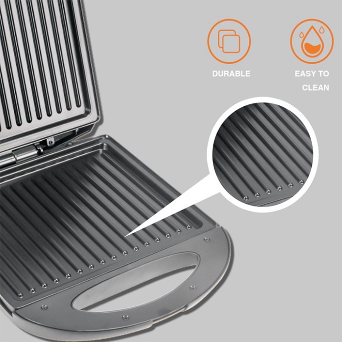 Máy ép nướng bánh mì RAF 1400W gia nhiệt kép, chống dính telfon siêu bền