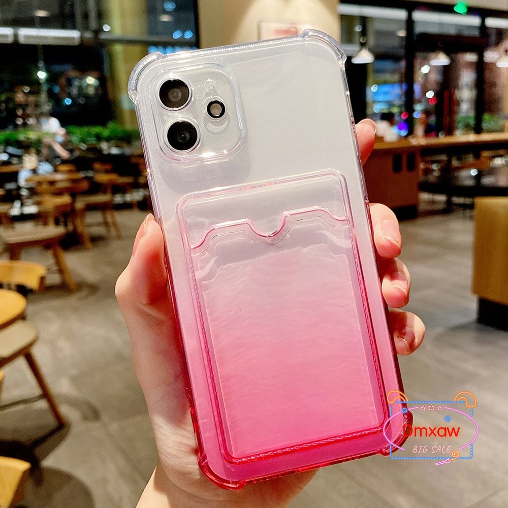 Ốp Điện Thoại Dẻo Màu Gradient Kèm Ngăn Đựng Thẻ Cho Samsung Galaxy Note 20 Ultra 10 Plus 10 + Note 9 8 A82 A10S M01S