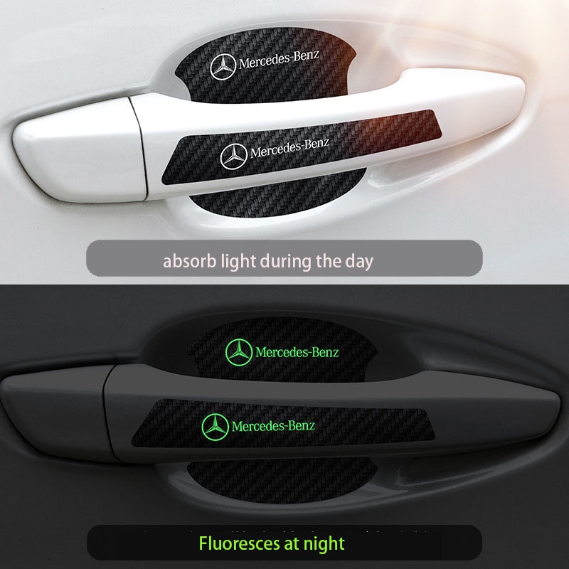 Set 8 Miếng Dán Bảo Vệ Tay Nắm Cửa Bằng Sợi Carbon Cho Toyota VIos Yaris Corolla Cross Wish Revo CHR Avanza Fortuner Rush Wigo Innova raize Calya Etio