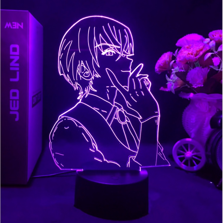 HK1 Thám Tử Lừng Danh Conan Đèn Ngủ Anime 3d Đèn Acrylic Từ Xa LED Sạc USB Hoạt Hình Chiếu Sáng Mouri Ran Trang Trí Nhà Gi
