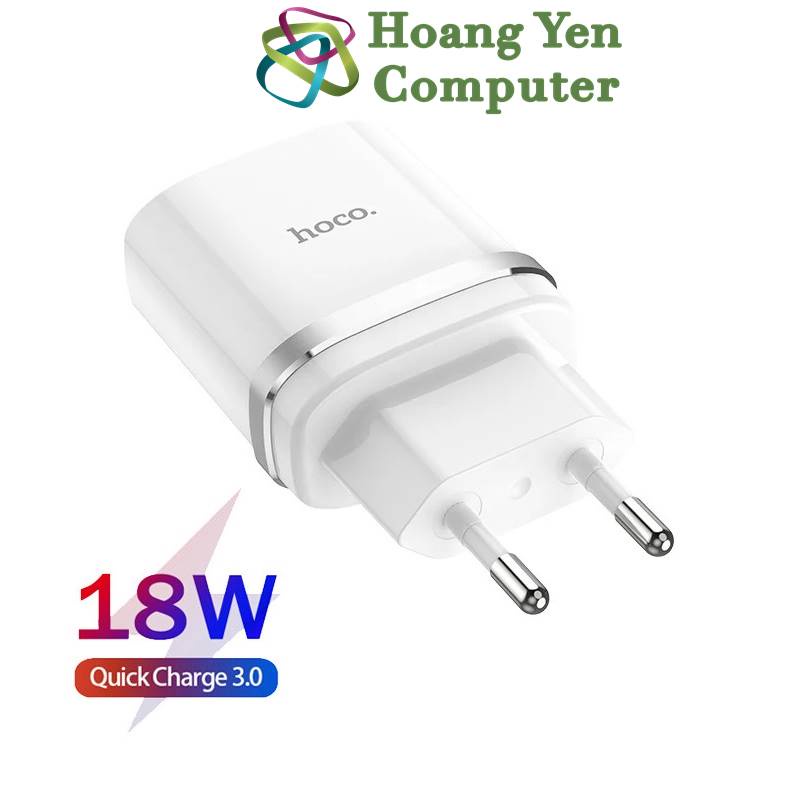 Cốc Sạc Nhanh Quick Charge 3.0 Hoco C12Q (QC3.0 18W) - BH 6 Tháng | Cốc Sạc 18W - Hoàng Yến Computer