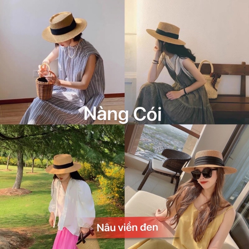 Mũ cói đi biển, nón cói Pana đúng hàng Quảng Châu cao cấp (ĐÓNG THÙNG TO)