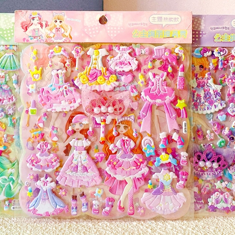 Set 2 lớp sticker thay trang phục công chúa ,búp bê mẫu mới về cho bé ...