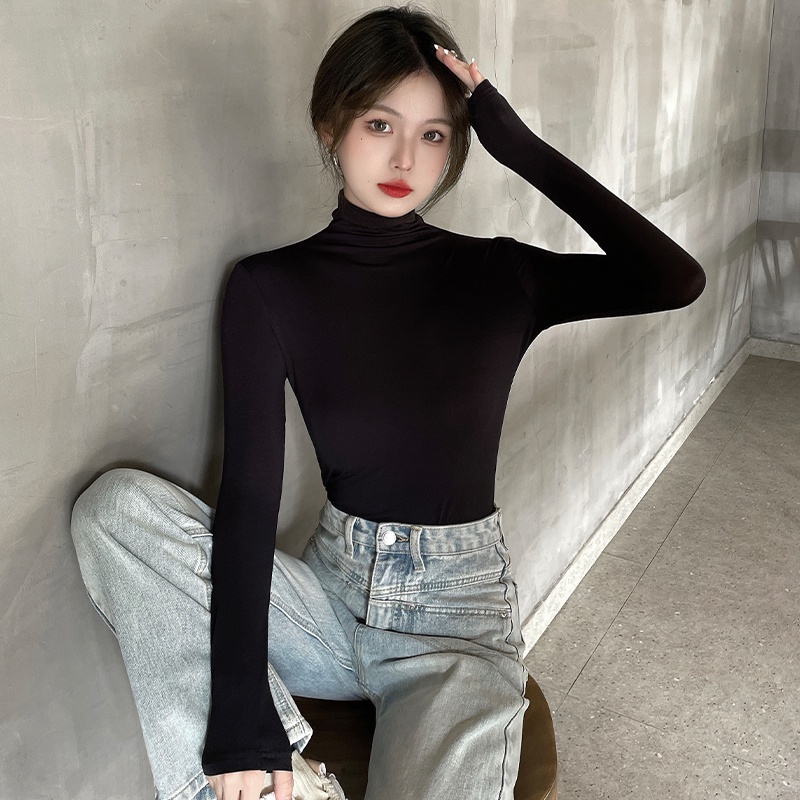 Bigsize (58kg đến 95kg)Áo thun Cổ Lọ Tay Dài Áo Thun Giữ Nhiệt Chất Cotton Lạnh Cao Cấp A331