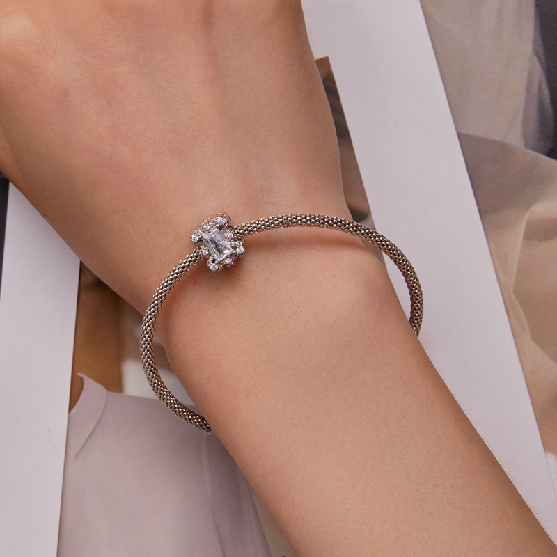 Bamoer Mặt Vòng cổ Bạc 925 Đính Đá Zircon Tự Làm Trang Sức Vòng Tay Và Vòng cổ