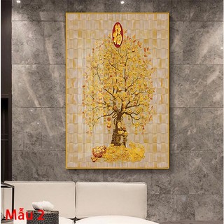 Tranh Treo Tường Mừng Tân Gia - Cây Tài Lộc - Tranh Laminate Tráng Gương