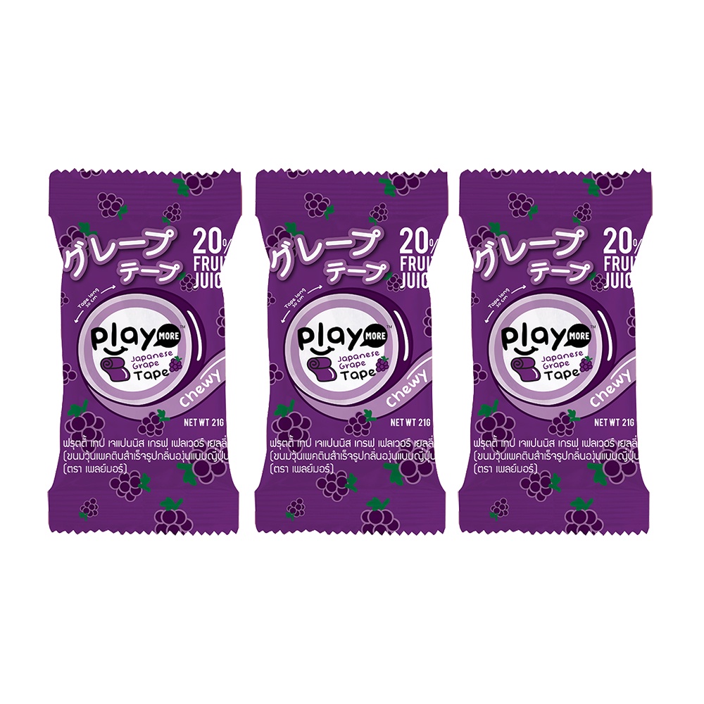 Ảnh Kẹo dẻo cuộn Playmore vị nho nhật 21g 3