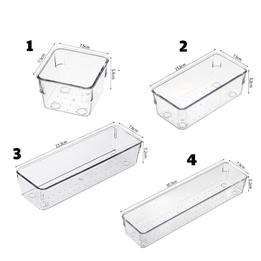 Khay Chia Ngăn Kéo, Khay Trong Suốt Enoda Home Đựng Đồ Tiện Lợi P031
