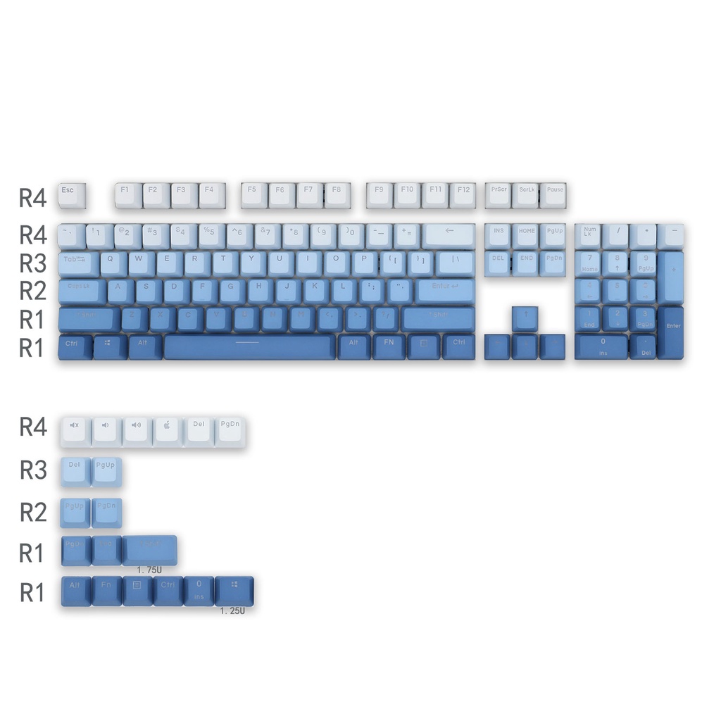 【JKDK】polar day PBT keycap font transmits light OEM profile gray and ...