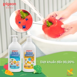 Nước rửa bình sữa cho bé Pigeon thành phần thực phẩm an toàn diệt khuẩn 99.99% chính hãng hương Yuzu