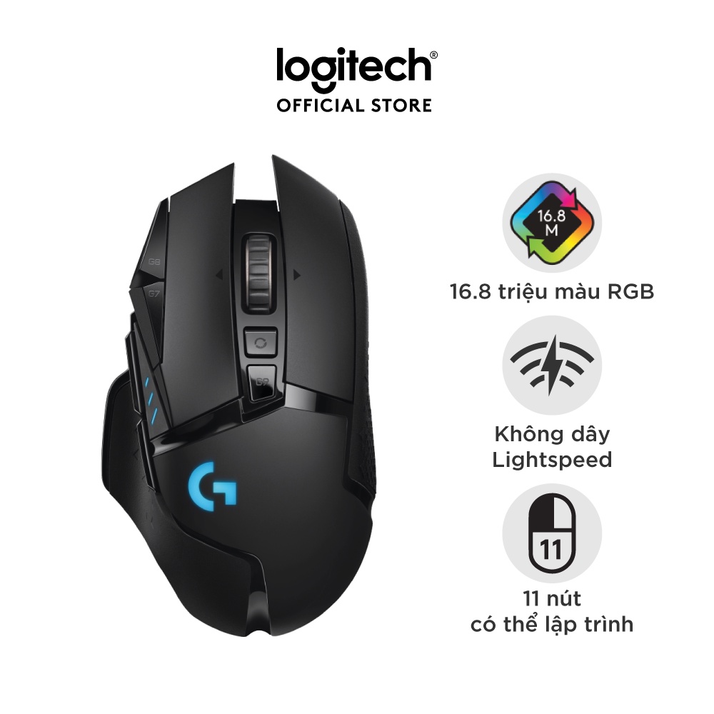 Chuột game không dây Lightspeed Logitech G502-RGB 11 nút lập trình, tùy chỉnh trọng lượng