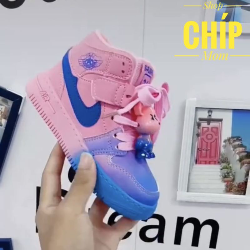 giày thể thao bé trai giày cho bé gái Qccc cổ cao còn gấu hot thời trang thu đông size đại đa mềm êm chân 908