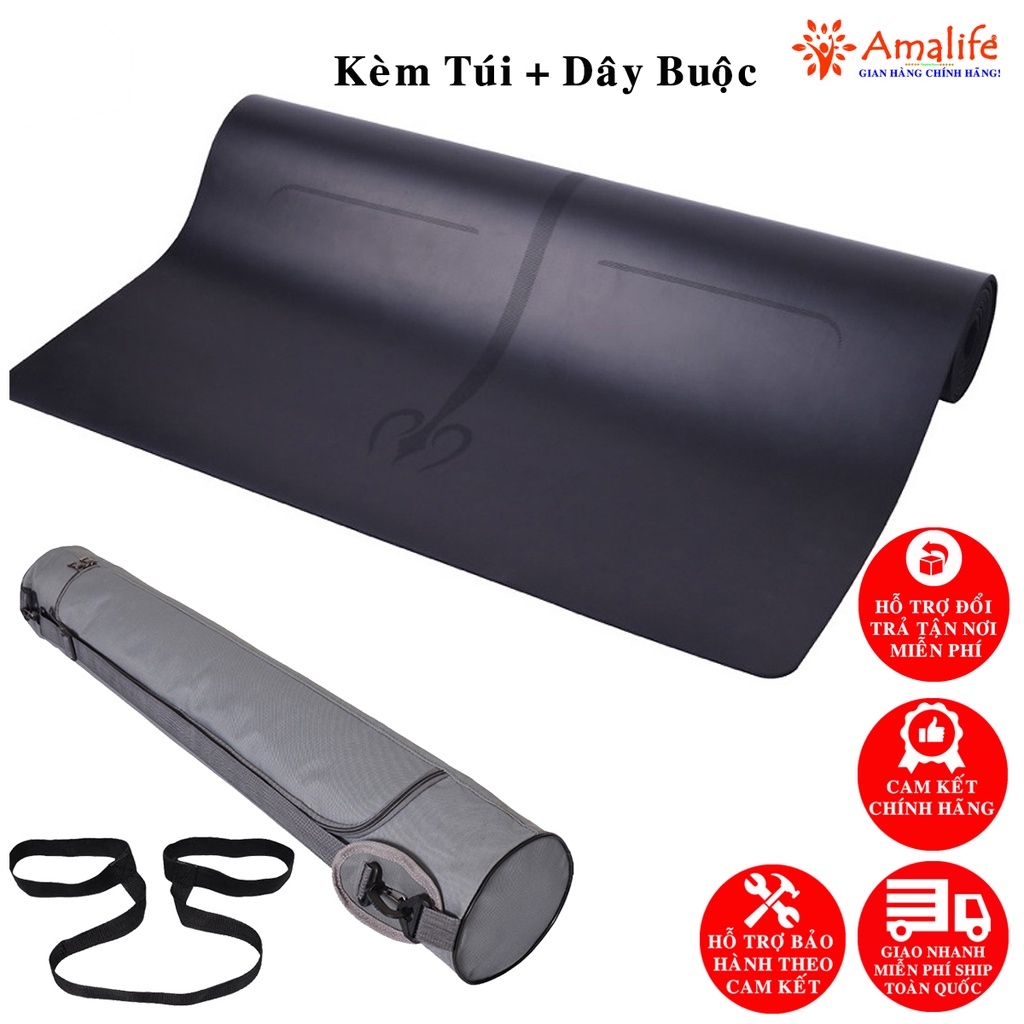 Ảnh Thảm Tập Yoga Gym Định Tuyến Da PU Chọn Màu Cao Cấp Chính Hãng Amalife Kèm Túi Đựng Oxford và Dây Buộc 2