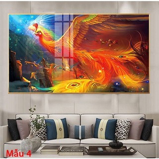 Tranh Treo Tường Dành Cho Người Tuổi Dậu - Chim Phượng Hoàng - Tranh Treo Phòng Khách Laminate Tráng Gương