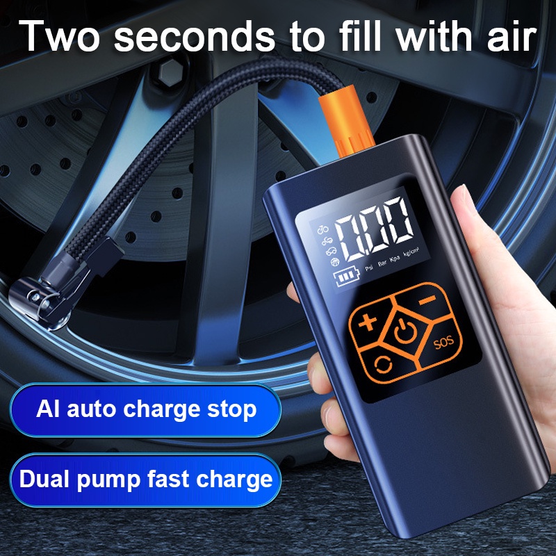 Máy bơm hơi điện tử SEAMETAL không dây 120w màn hình kỹ thuật số thông dụng cho lốp xe hơi xe máy