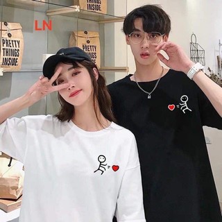Áo đôi nam nữ, áo phông đôi phong cách hàn quốc đáng yêu-PINK
