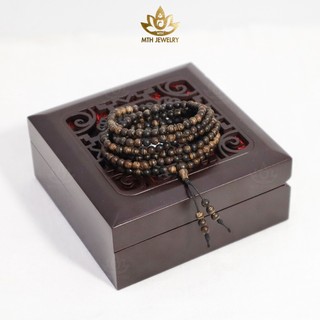 Vòng Tay Trầm Hương 216 Hạt Trầm Sánh Chìm 4mm Mix Charm Hoa Sen Bạc S925 Mạ Vàng - Mộc Trầm Hương MTH