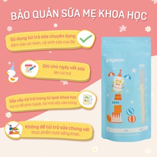 Túi trữ sữa họa tiết Pigeon 120ml/180ml - túi đựng sữa chính hãng