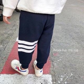 Quần jogger bé trai bé gái Batala kids, quần nỉ bông SỌC NGANG siêu ấm cho bé từ 10-28kg