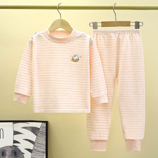 0-18Y Teen Bộ Đồ Ngủ Trẻ Em Hai Mảnh Cotton Nhiều Màu Sọc Giữ Ấm Đồ Ngủ Mùa Thu