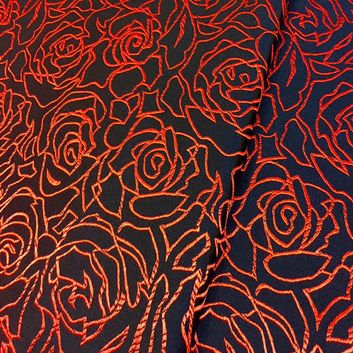 Rượng Hoa Hồng Jacquard Thổ Cẩm Lụa cho Đường Đầm Hanfu, Phong Cách Truyền thống, Kích thước 100x75cm TJ8899