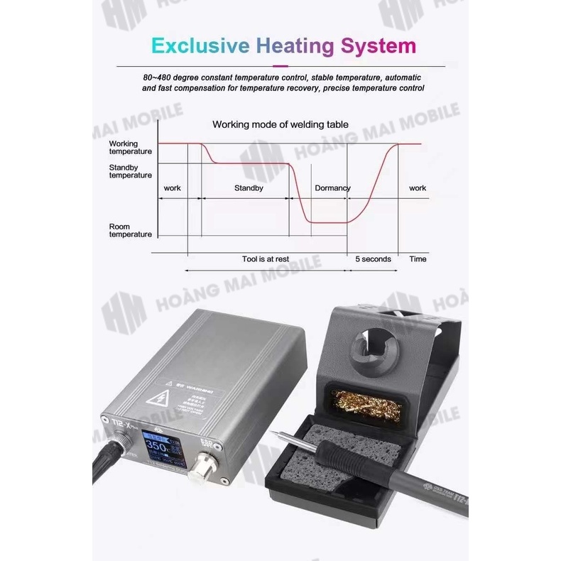 Máy hàn cầm tay phù hợp mũi hàn T12 OSSTEAM T12X