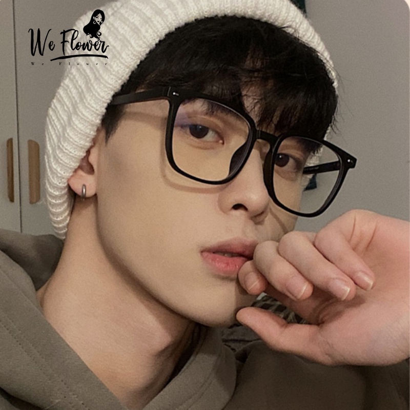 WeFlower Kính mát gọng vuông trong suốt thời trang đường phố unisex