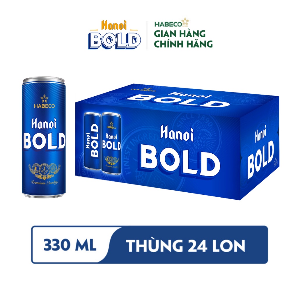Ảnh HỎA TỐC HÀ NỘI - COMBO 2 Thùng 24 lon Bia Hanoi BOLD – HABECO (330ml/lon) 1