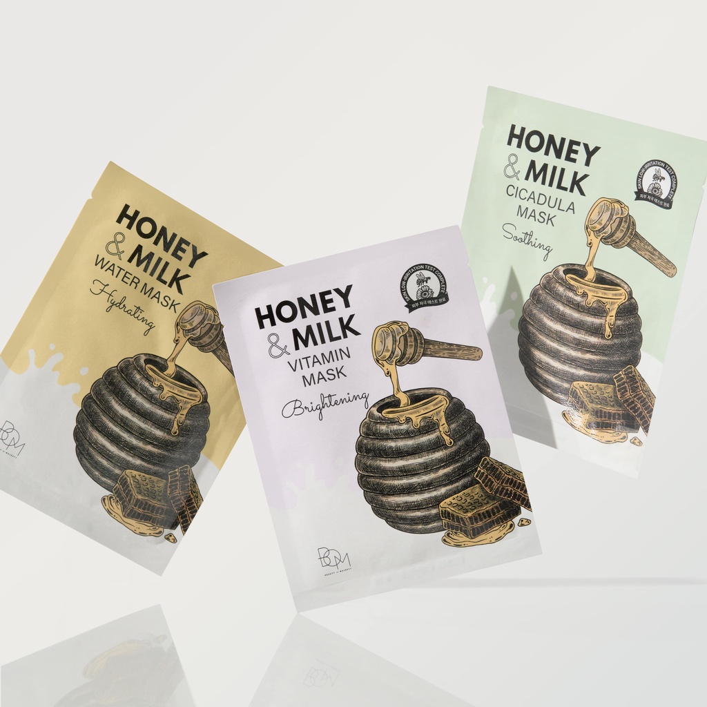[MUA 1 TẶNG 1] Mặt Nạ Làm Dịu Và Dưỡng Da Mềm Mại BOM Honey & Milk Soothing Cicadula Mask 25g