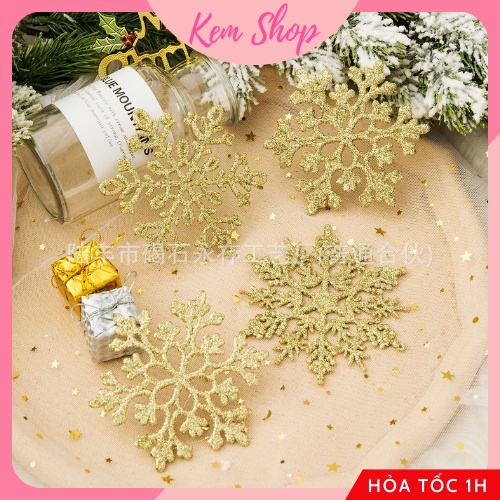Hoa tuyết, bông tuyết, quả thông trang trí cây thông Noel Giáng sinh Christmas - Kem Shop K223