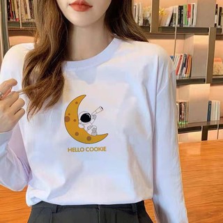 Áo đôi thu đông, áo sweater nỉ in hình phi hành gia phong cách hàn quốc-PINK