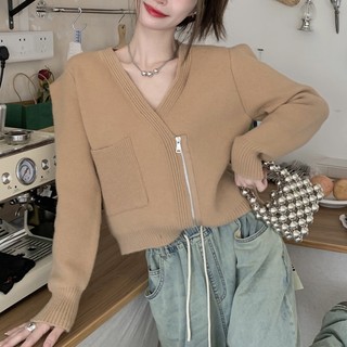 Áo Khoác Len Cardigan Tay Dài Dáng Ngắn Phong Cách Nhật Bản Độc Đáo Thời Trang Xuân Thu Cho Nữ