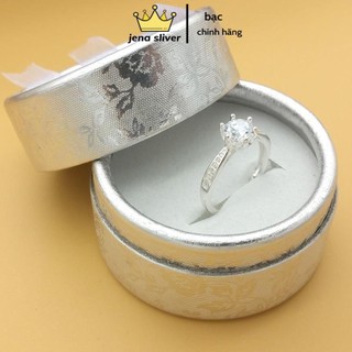 nhẫn nữ đính đá , nhẫn dày dặn , bạc sáng lấp lánh - jena sliver