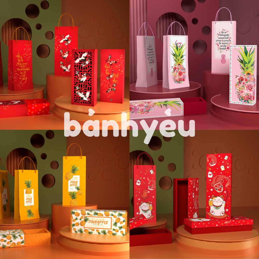Hộp Đựng Bánh Dứa, Bánh Quy Đài Loan Cao Cấp Mẫu Mới (BBTC)