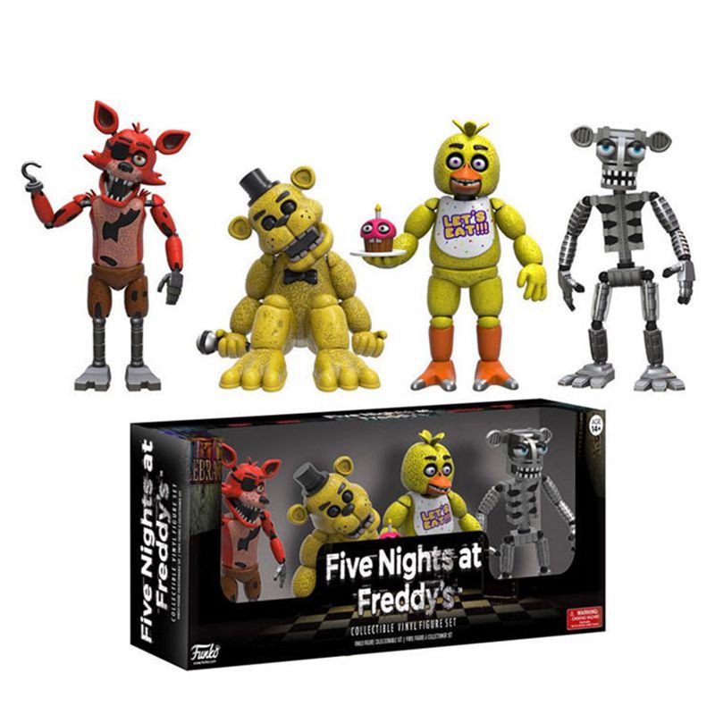 4 Cái / bộ FNAF Năm Đêm Tại Freddy 's Pizza Simulator Nhân Vật Hành Động Trò Chơi Đồ Chơi
