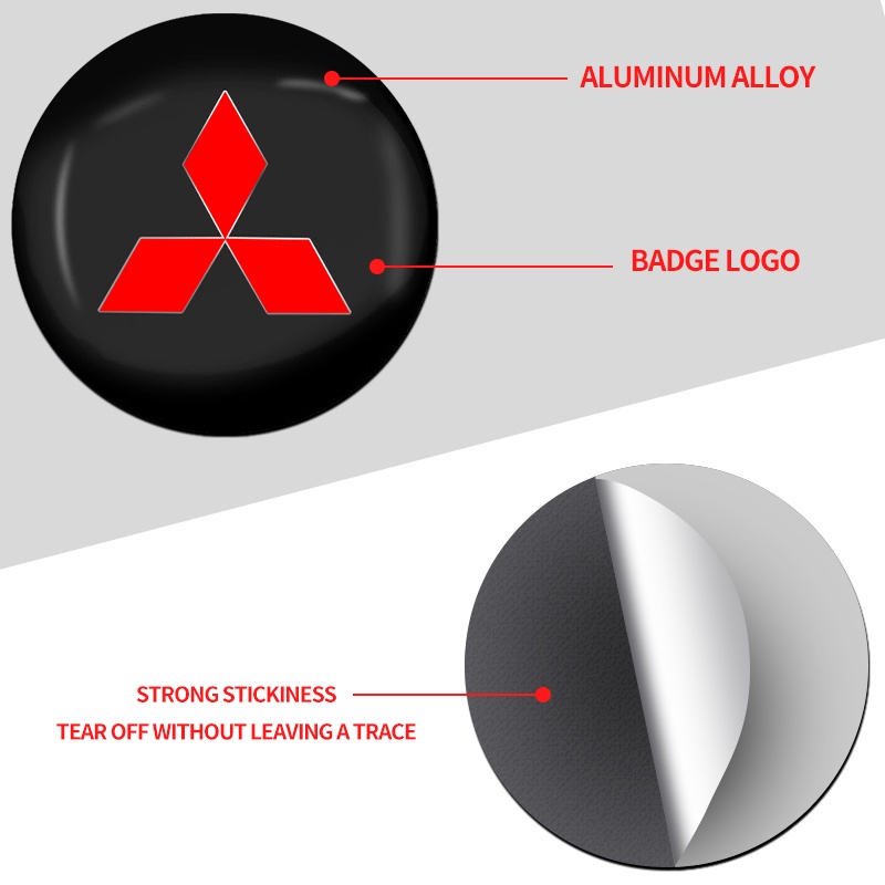 Set 4 Miếng Dán 56mm Trang Trí Trục Bánh Xe Hơi Mitsubishi Attrage Mirage G4 Triton Xpander Pajero Xpander Lancer ASX Storm Outlander