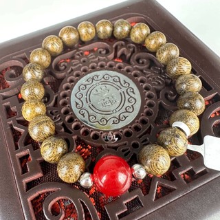 Vòng Tay Trầm Hương Tròn Đơn Kim Ngọc Trợ Mệnh (Mix Đá Màu Theo Mệnh) - Mộc Trầm Hương MTH