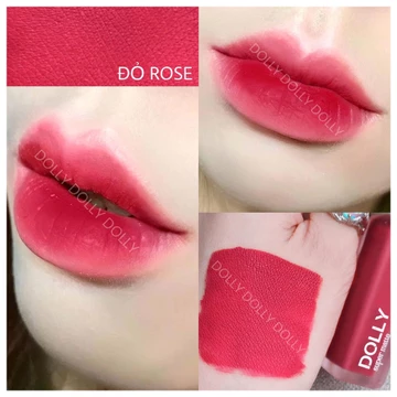 Son kem lì Dolly Super Matte <Màu Đỏ Rose >, son kem lì, không chì, bền màu lâu trôi