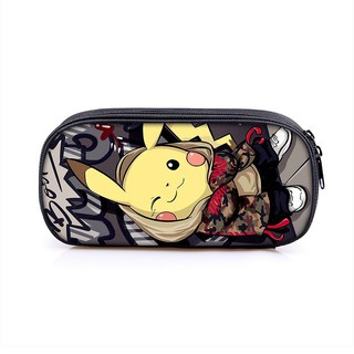 GC9 Pokemon Pikachu Sinh Viên Túi Đựng Bút Polyester Dung Tích Lớn Bút Chì Trẻ Em Hộp Văn Phòng Phẩm Một Lớp Cá Tính