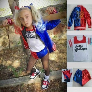 Trang phục Halloween Girl Suicide Squad Harley Quinn Kids Cosplay Fancy Dress
