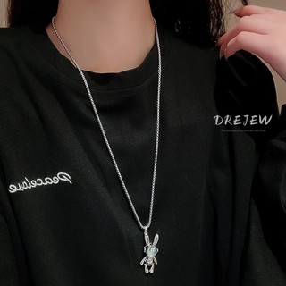 DREJEW Dây chuyền mặt hình thỏ phi hành gia thời trang cá tính sang trọng